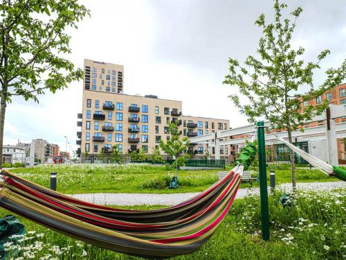 Hammock between fruit trees